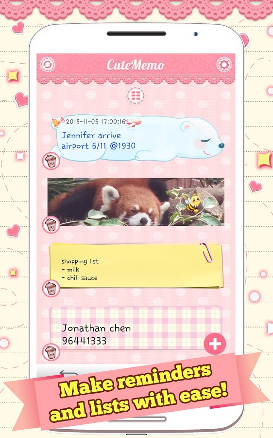 Cute Memo App