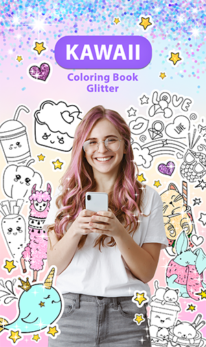 Download Kawaii Coloring Book Glitter Review | AppsPirate